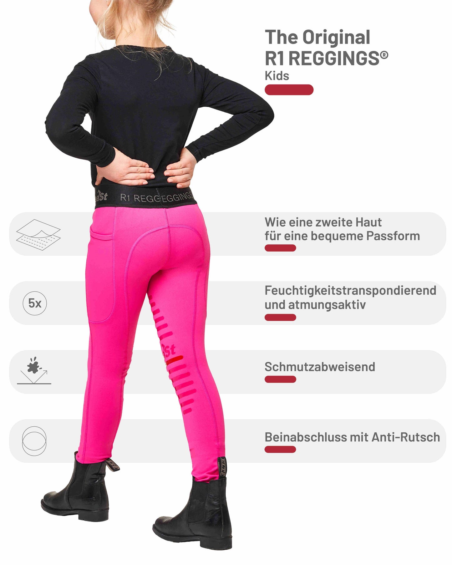 eaSt REGGINGS® R1 Kids Reitleggings in Rasberry