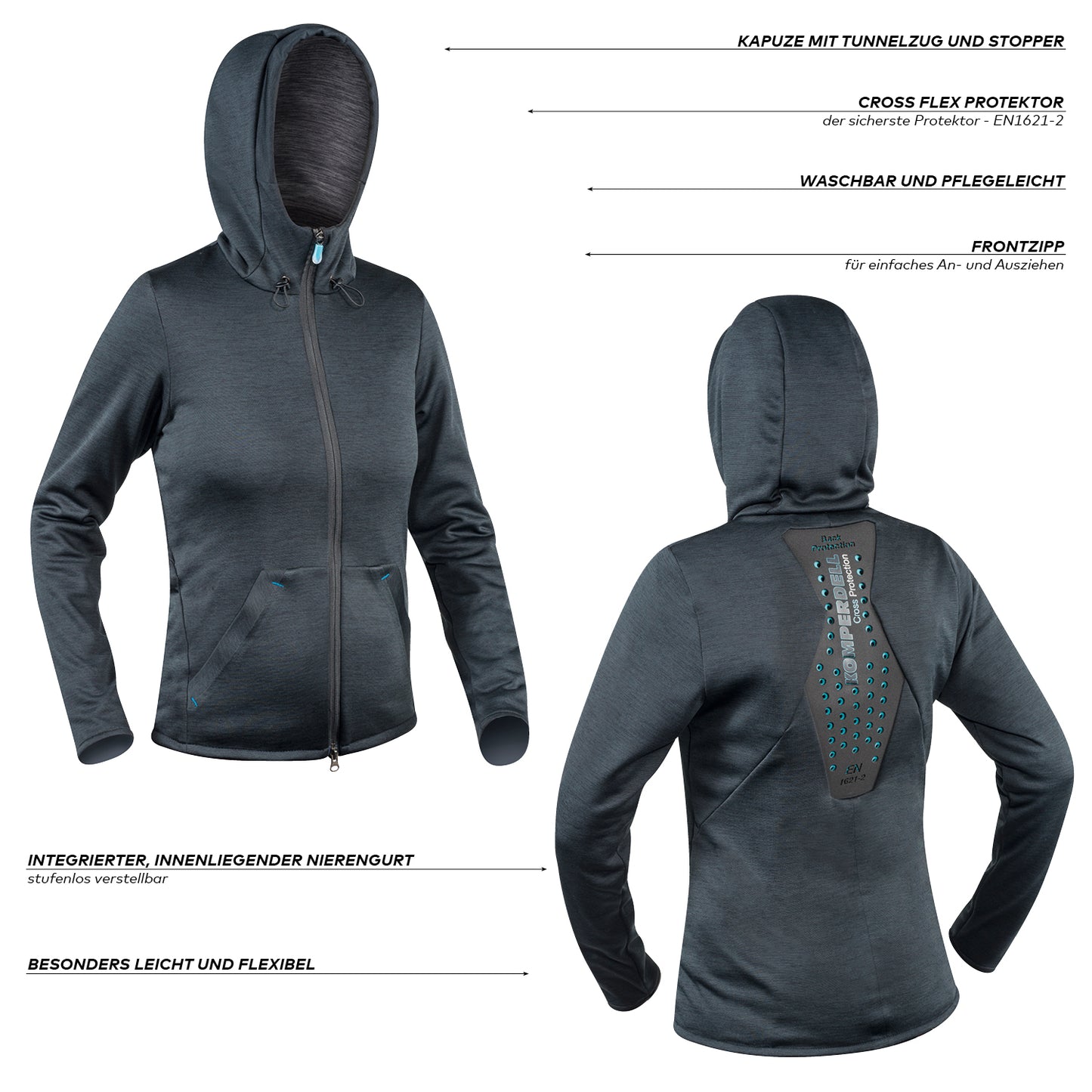 Komperdell Full Zip Hoody Shirt Damen