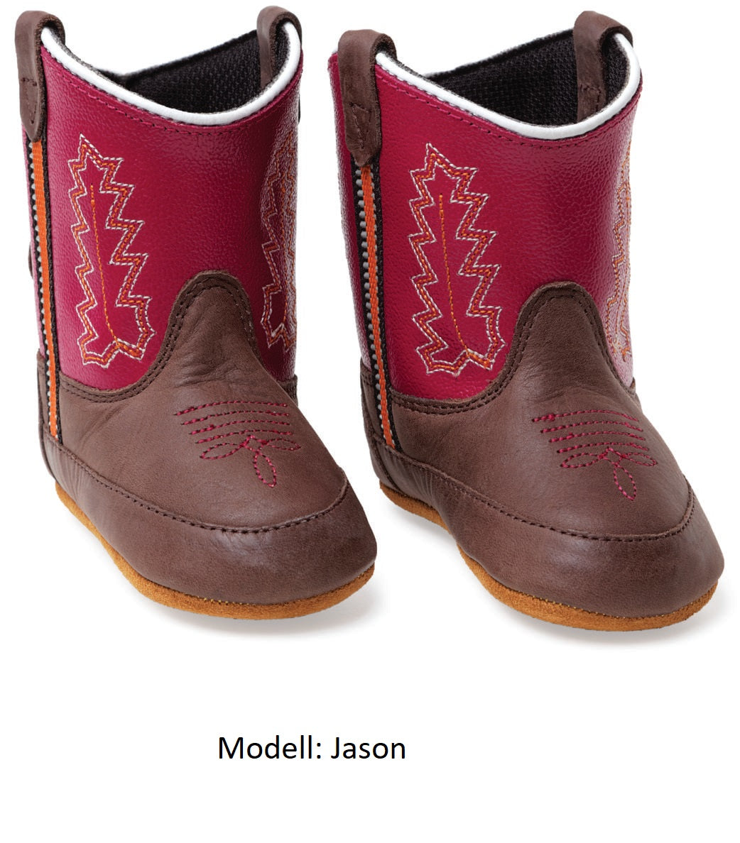Old West Baby Westernstiefel mit echtem Leder, Klettverschluss