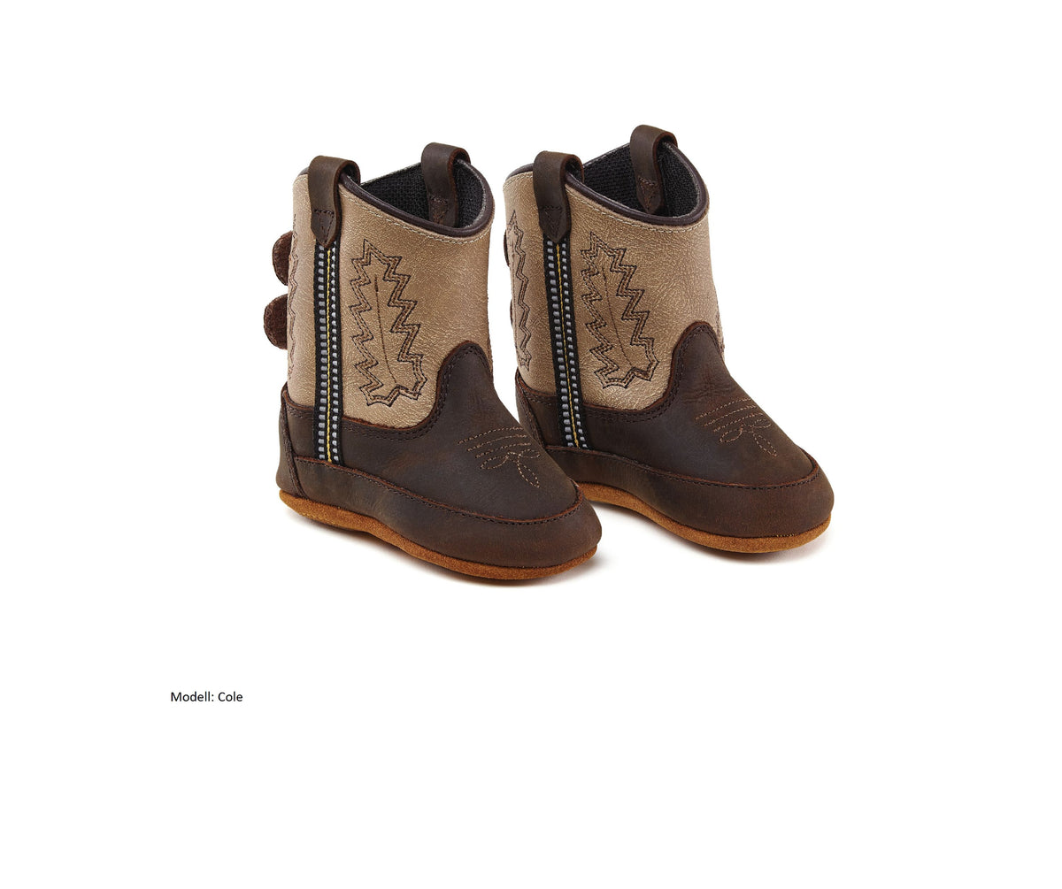 Old West Baby Westernstiefel mit echtem Leder, Klettverschluss