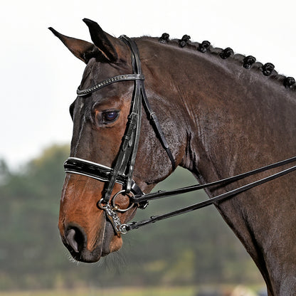 Kandare LUXURY in schwarz und braun, Kandarenzaum