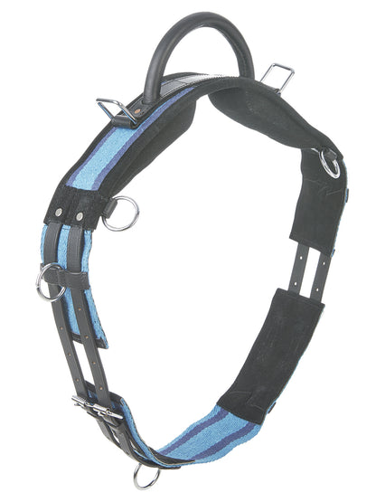 Longiergurt mit Handgriff, Voltigiergurt in schwarz und blau
