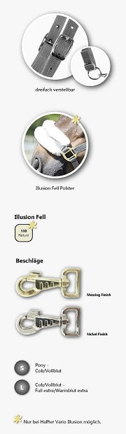 EQuest Halfter Vario EQ Illusion Fell Polster, dreifach verstellbar,