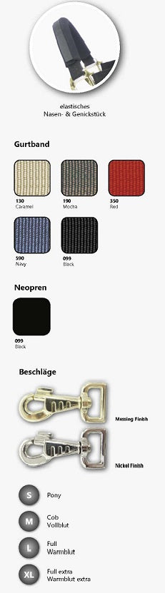 EQuest Halfter EQ Stretch, verschiedene Farben, stufenlos verstellbar, Nickel Finish