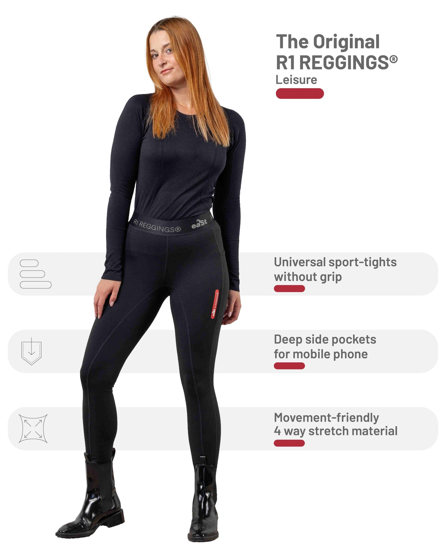 eaSt REGGINGS® R1 Leisure Reitleggings in schwarz