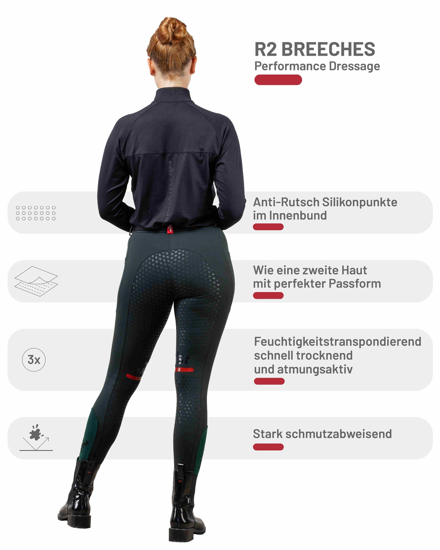 eaSt R2 Performance Dressage Reithose Dressur in Dark emerald