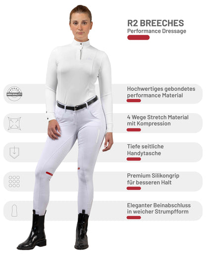 eaSt R2 Performance Dressage Reithose Dressur in weiß
