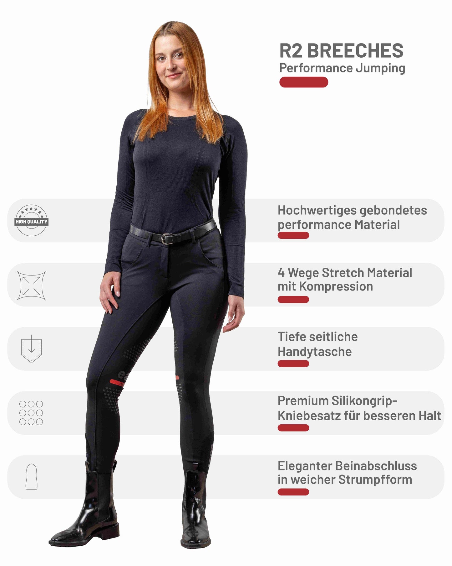 eaSt R2 Performance Jumping Reithose in schwarz