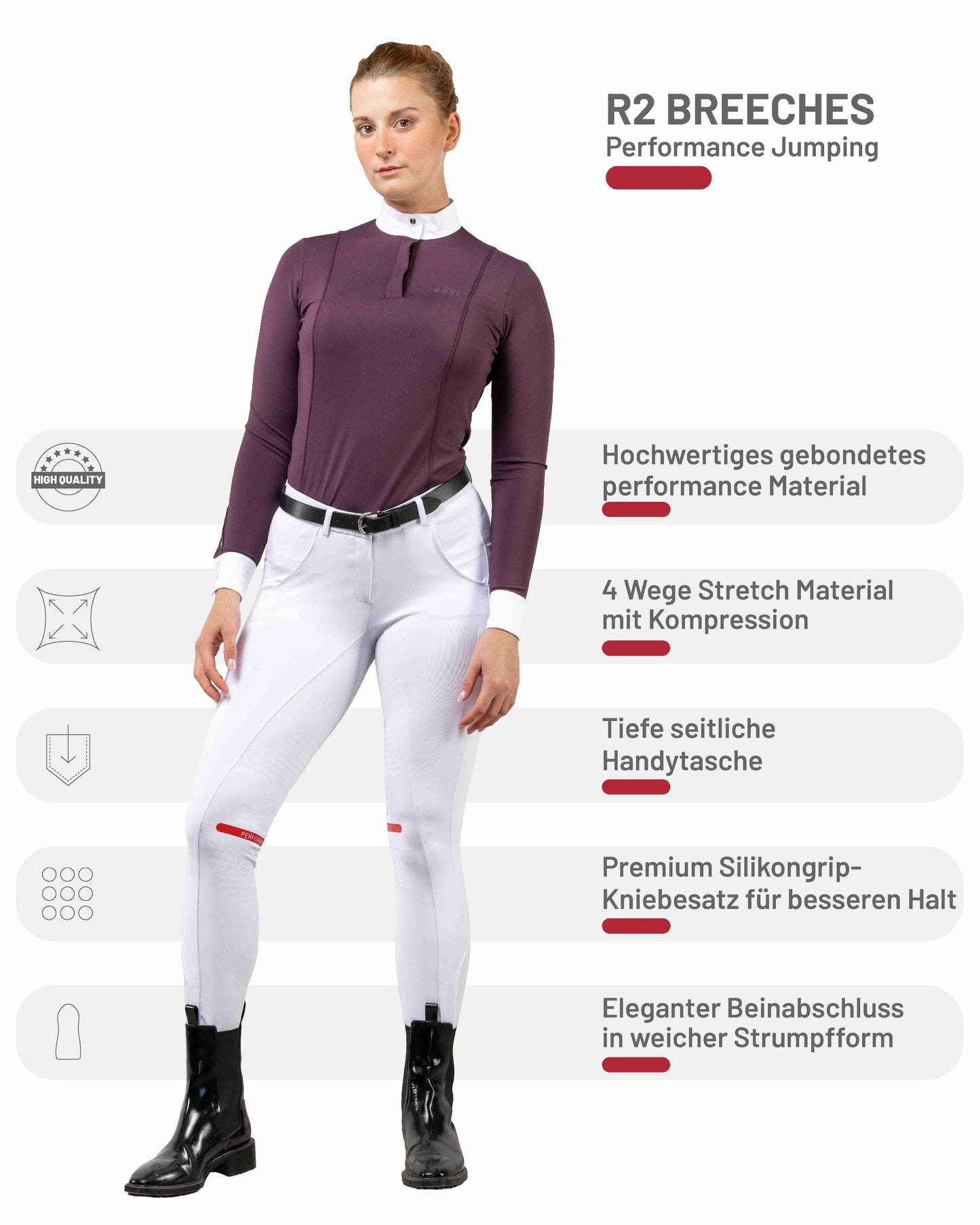 eaSt R2 Performance Jumping Reithose in weiß