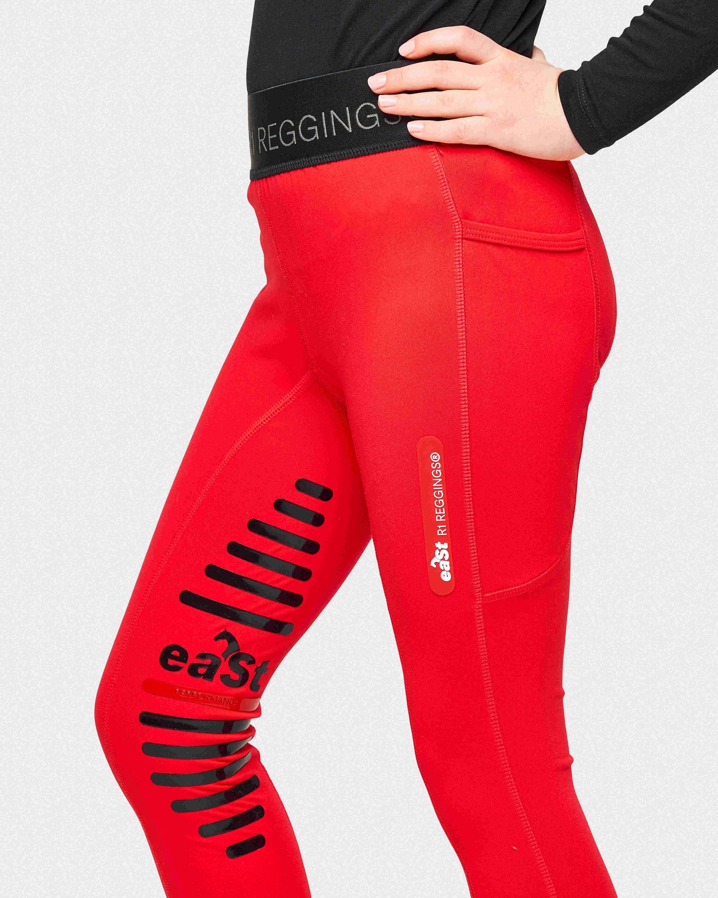 eaSt REGGINGS® R1 Kids Reitleggings in Signature red