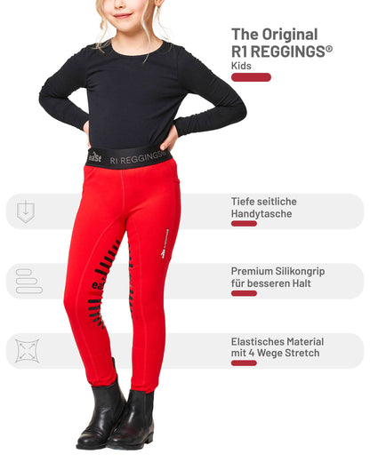 eaSt REGGINGS® R1 Kids Reitleggings in Signature red