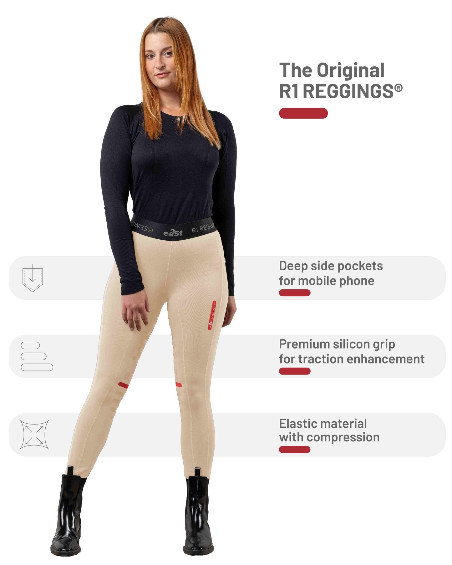 eaSt REGGINGS® R1 Reitleggings in almond