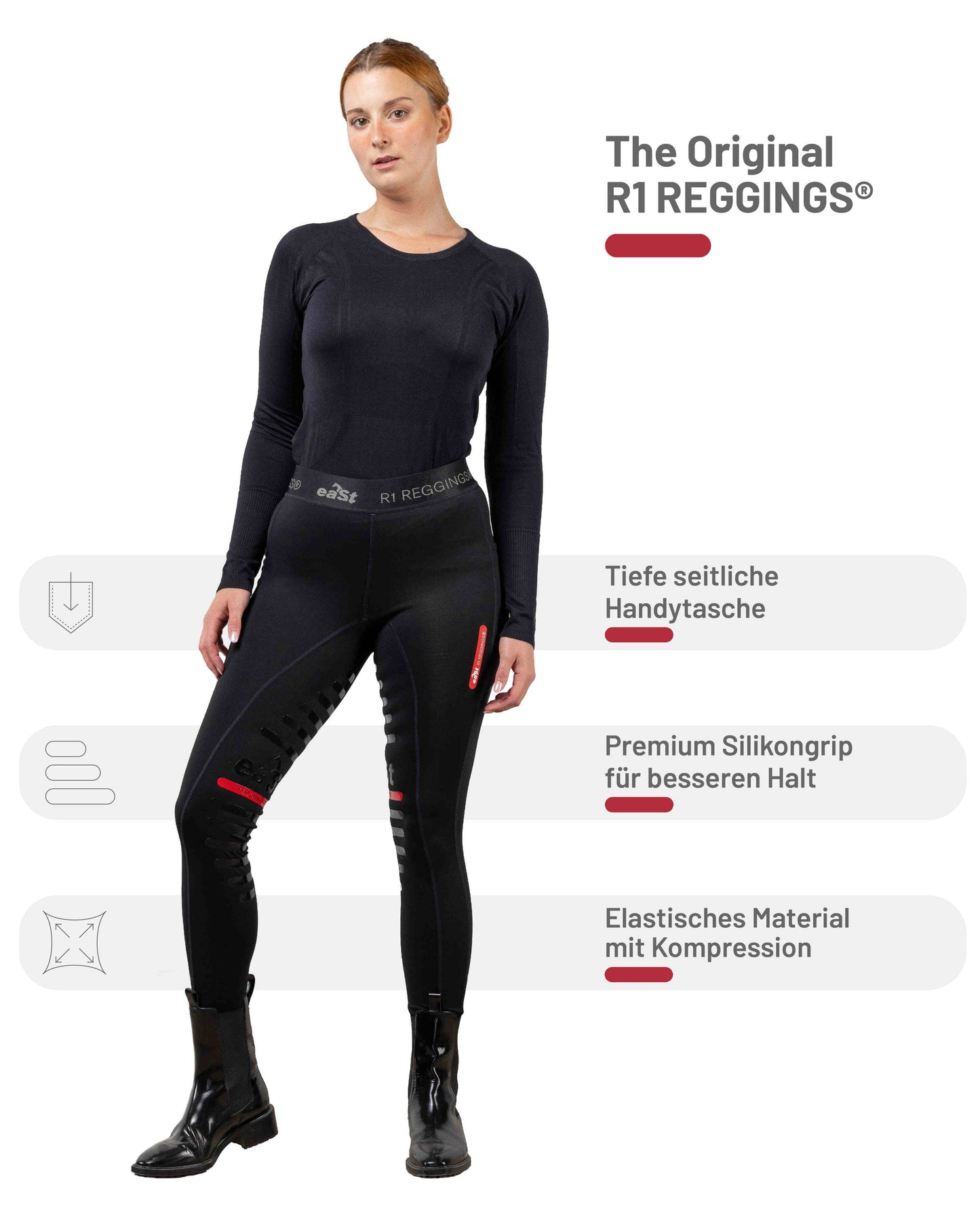 eaSt REGGINGS® R1 Reitleggings in schwarz