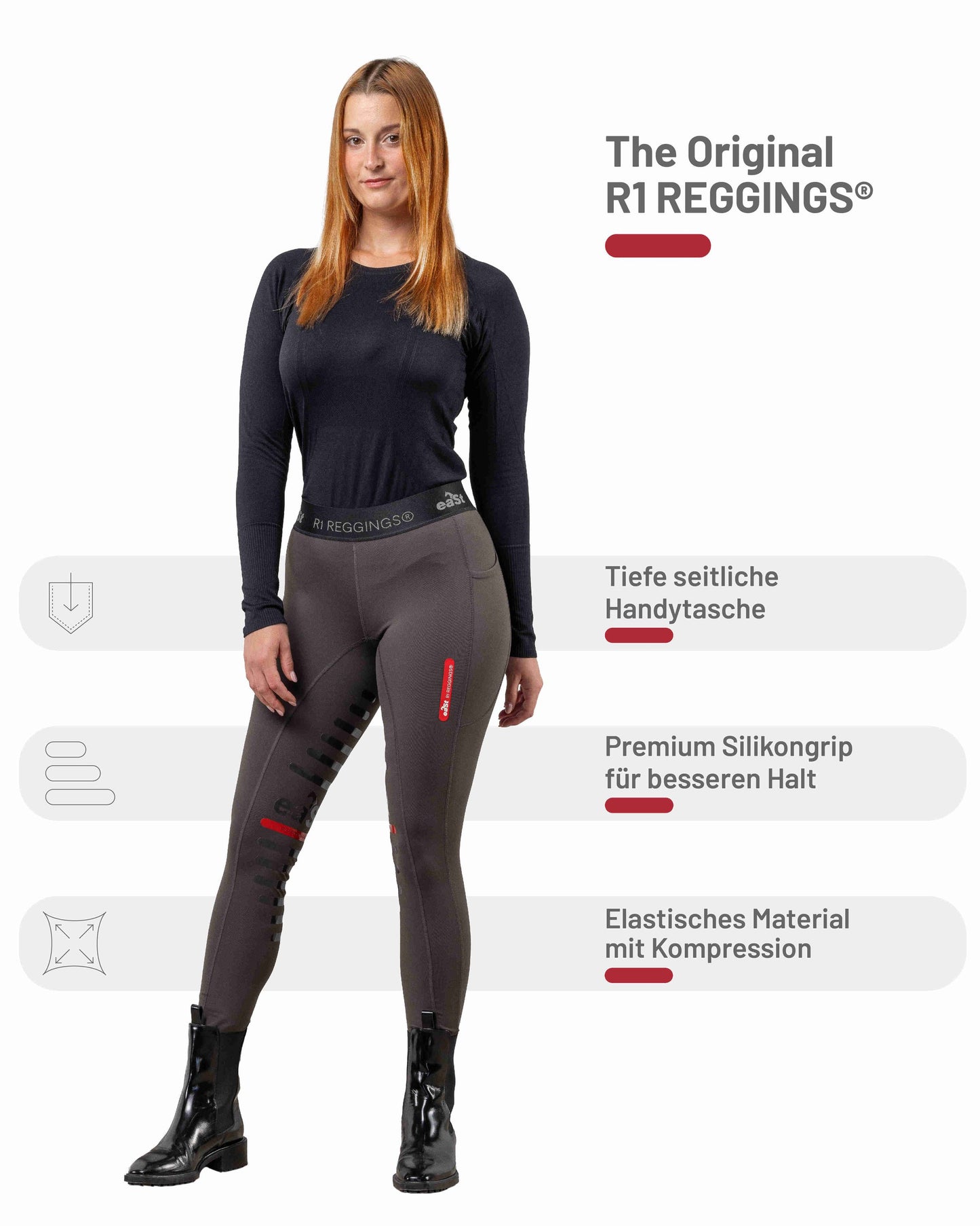 eaSt REGGINGS® R1 Reitleggings in Mocca braun