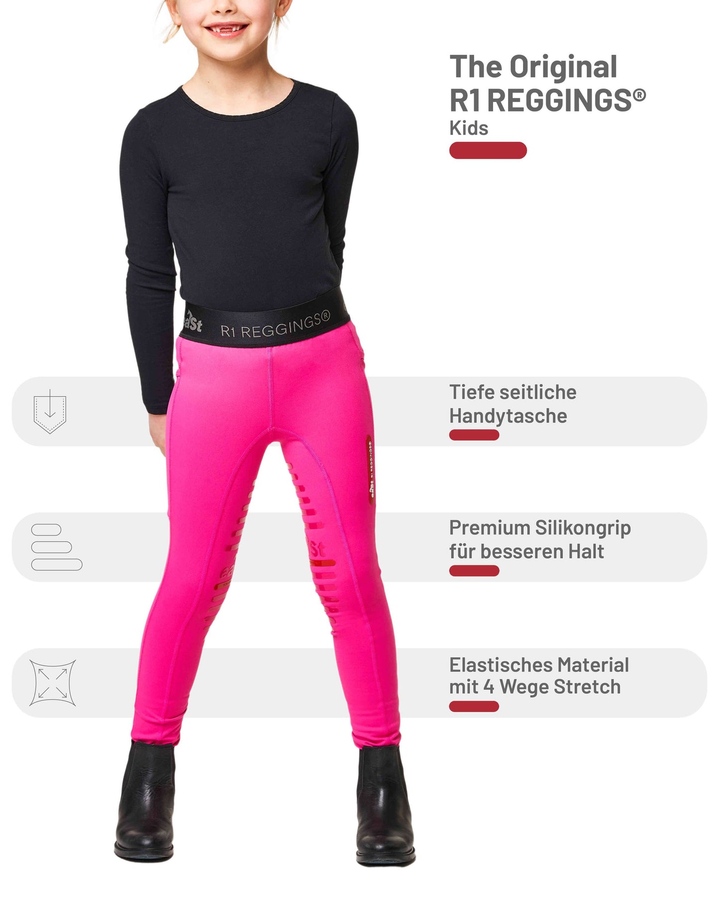 eaSt REGGINGS® R1 Kids Reitleggings in Rasberry