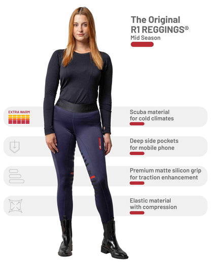 eaSt REGGINGS® R1 Mid Season Reitleggings in Midnight blue