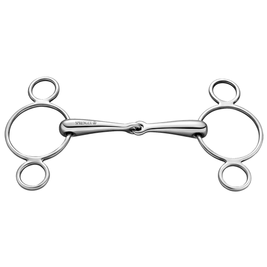 Sprenger 3Ring Gebiss einfach gebrochen 18 mm Springkandare Wien Edelstahl