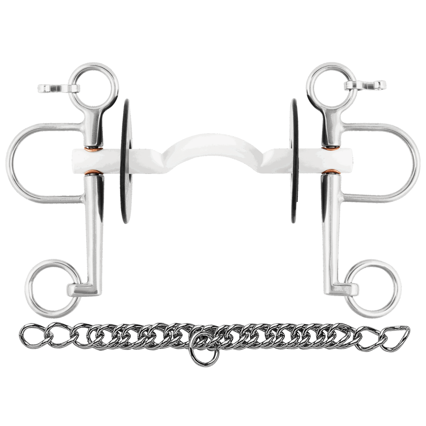 Sprenger Nathe Pelham 15 mm mit weicher Stange Zungenfreiheit und langen Anzügen