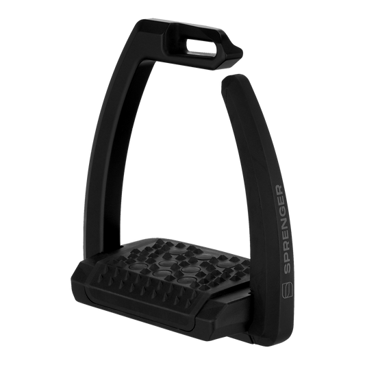 Sprenger Aero-Steigbügel schwarz eloxiert 120 mm Trittweite