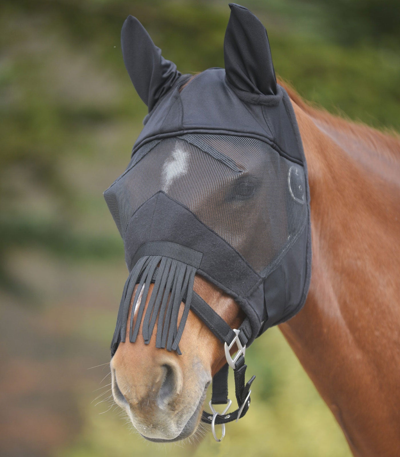 Waldhausen PREMIUM Fliegenmaske mit Ohrenschutz und Nasenfransen