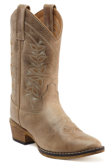 Old West Westernstiefel für Kinder und Jugendliche mit Ziernaht aus Echtleder