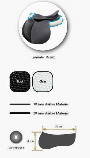 EQuest Gel-Pad vorne und hinten mit Lammfell,  in zwei Farben