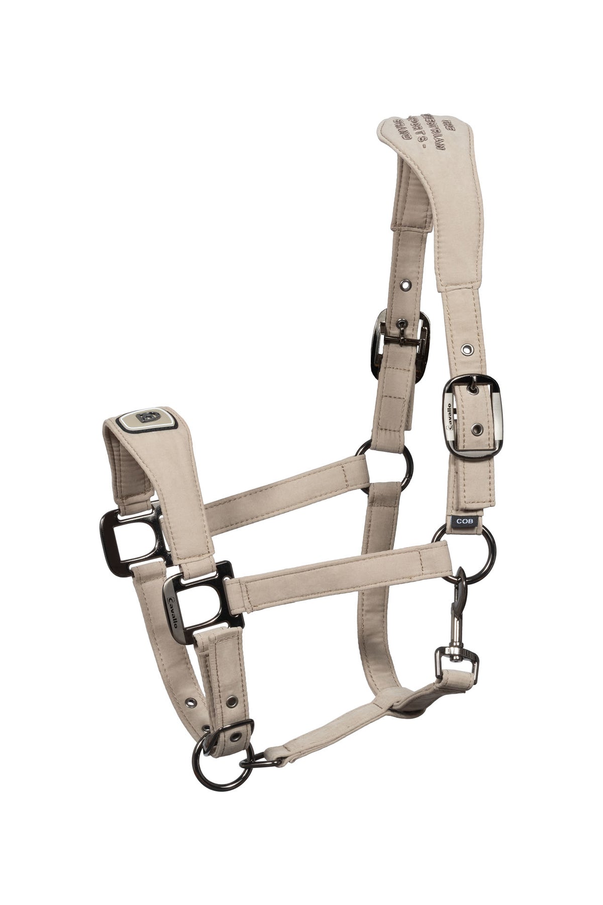 Cavallo Pferdehalfter PAWEL – Samtweiches Halfter mit Goldaccessoires