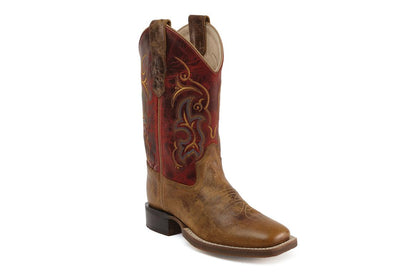 Westernstiefel Kinder/Damen Old West Gilman – Echtleder mit breiter Zehenkappe