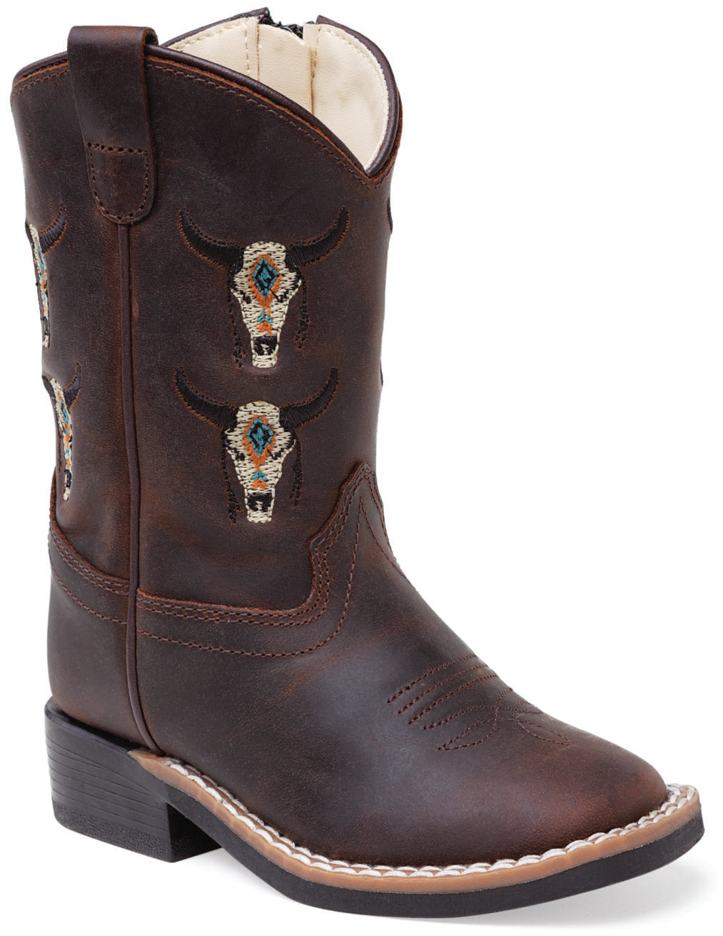 Old West Kinder-Westernreitstiefel aus Leder, Gr. 19–23