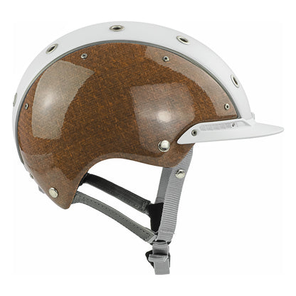 %%Casco Reithelm Champ-3 Flachsfaser-weißgrau