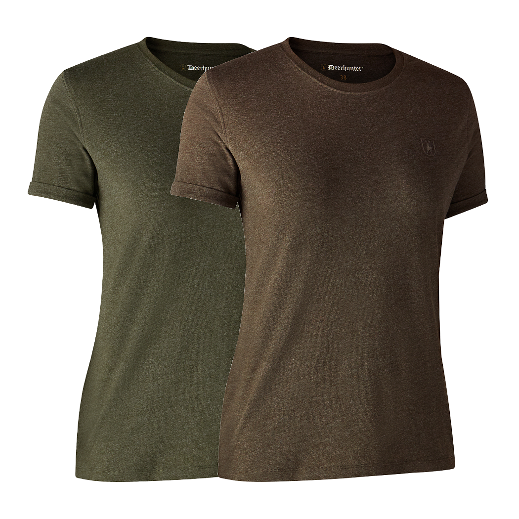 Deerhunter Ladies Basis T-shirt im 2er-Pack, Damen T-Shirt in verschiedenen Farben
