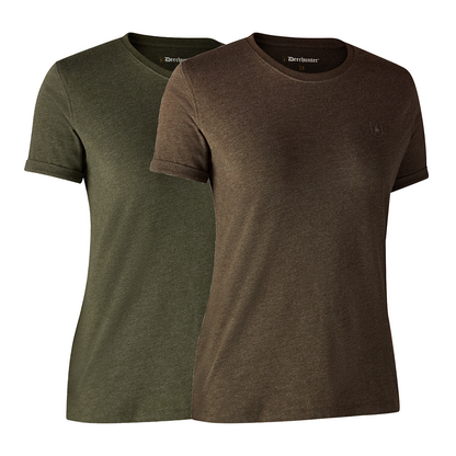 Deerhunter Ladies Basis T-shirt im 2er-Pack, Damen T-Shirt in verschiedenen Farben