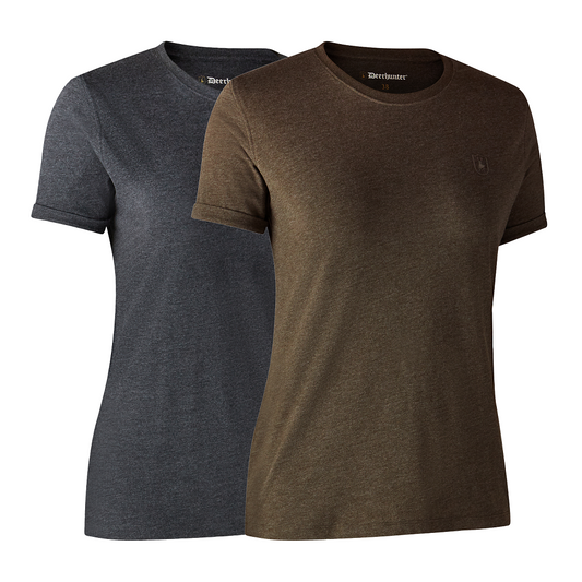 Deerhunter Ladies Basis T-shirt im 2er-Pack, Damen T-Shirt in verschiedenen Farben