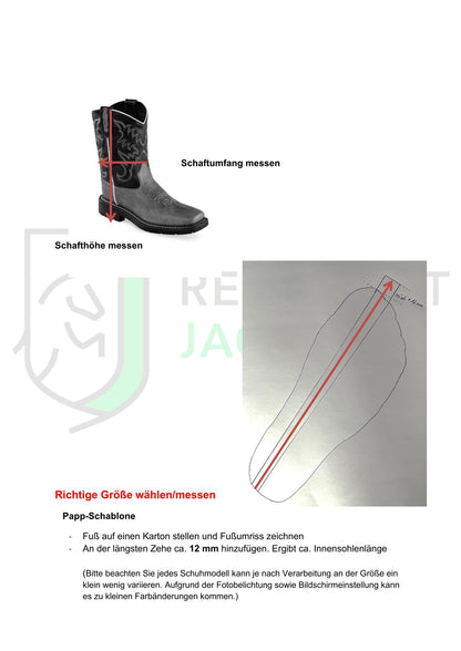 Old West Westernreitstiefel Odessa aus Echtleder für Herren